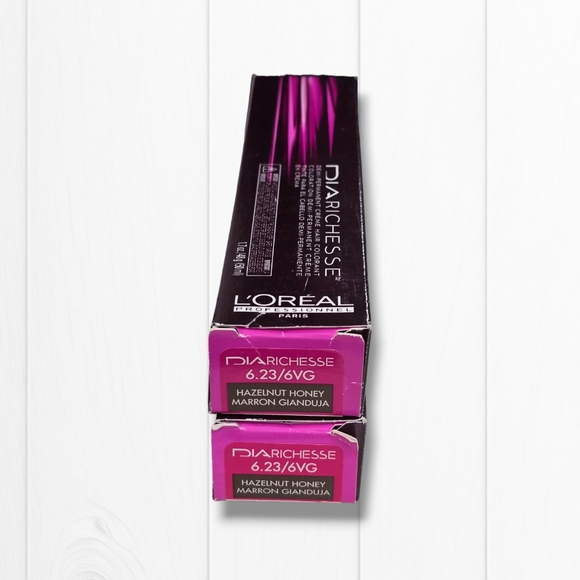 L'Oreal Professionnel DIARichesse 2 Tubes Ammonia-Free 6.23/6VG Hazelnut Honey - Picture 2 of 16